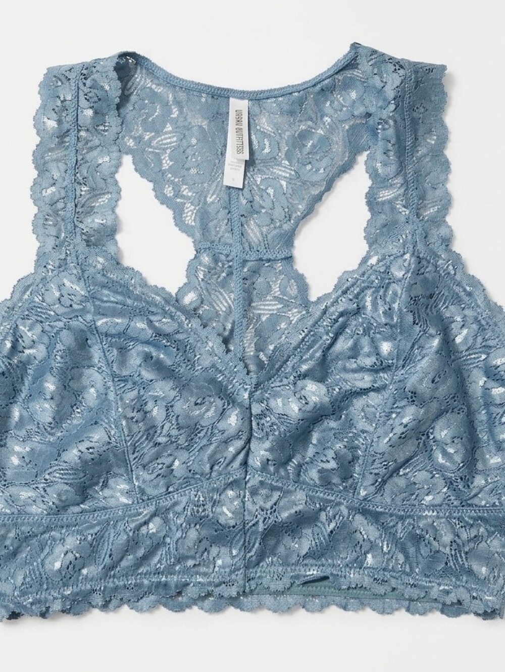 NWOT Zenana Sparkly Lace Racerback Bralette in Dusty Blue-Gray Whimsy Bralettle
